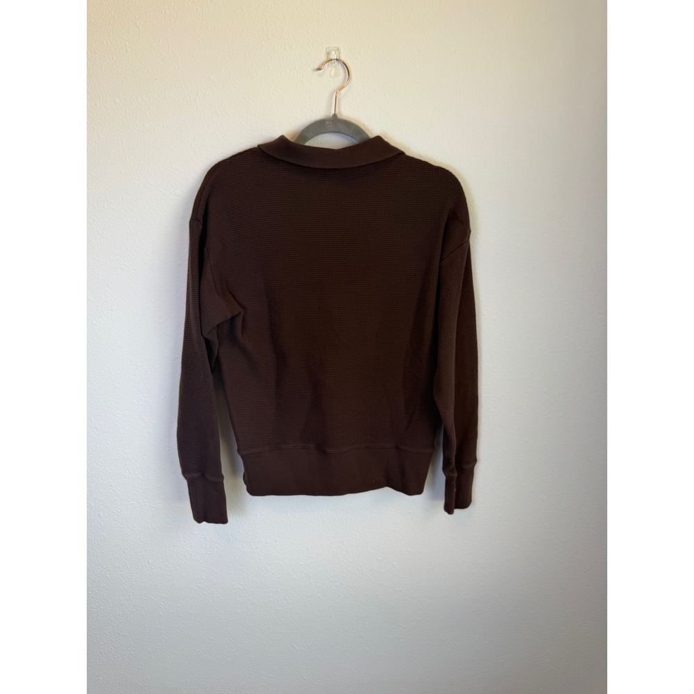 Negative Underwear Waffle Knit Brown Henley Knit Pullover And Jogger Set Sz XS - Picture 4 of 8